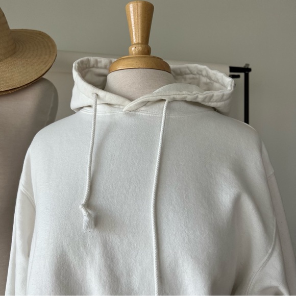 LOS ANGELES EMBROIDERED WHITE HOODIE SWEATSHIRT - Picture 8 of 9